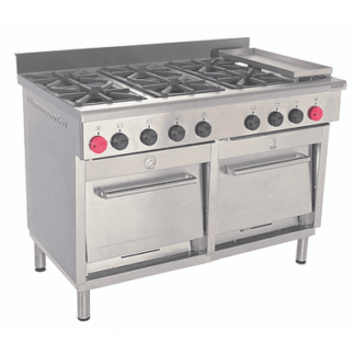 Cocina 6 platos 2 hornos y churrasquera chica GLP - Equipa tu negocio en  Digimaq.cl