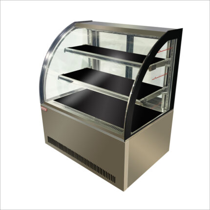 Vitrina Pastelera Curva 350 lts. 1000x700x1200 mm.