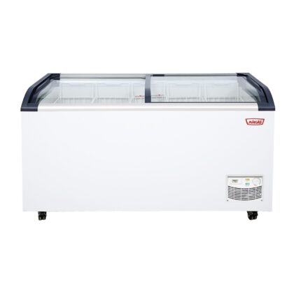 Congelador isla tapa de vidrio curvo 470 lts. 1500x675x850 mm.