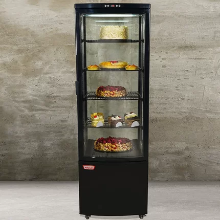 Vitrina Pastelera Vertical Negra 218 lts. 520x485x1590 mm.