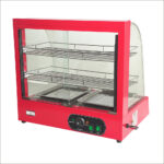 Exhibidor curvo mantenedor de calor