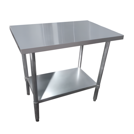 Mesón Centro Inox 90 x 60 x 85 cm - Repisa y Patas Acero Galv. ITA