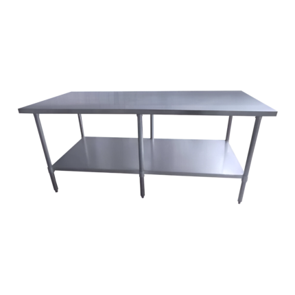 Mesón Centro Inox 240 x 60 x 85 cm - Repisa y Patas Acero Galv. ITA