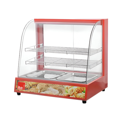 Vitrina Mantenedora de Calor ITA 2-P 660x480x630 2 Bandejas Roja