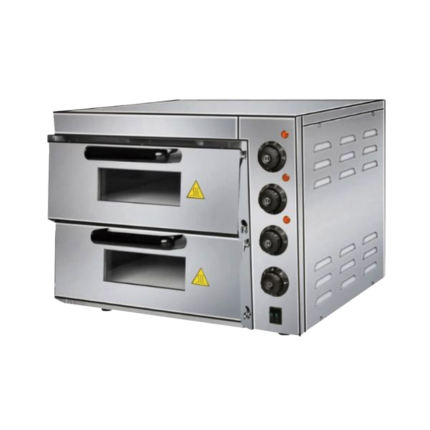 Horno Pizza ITA 2 Cámaras Doble Eléctrico con Piedra Refractaria 350°C