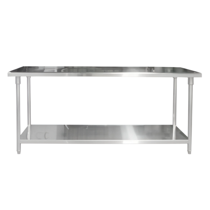 Mesón Centro Inox 150 x 80 x 85 cm - Repisa y Patas Acero Galv. ITA