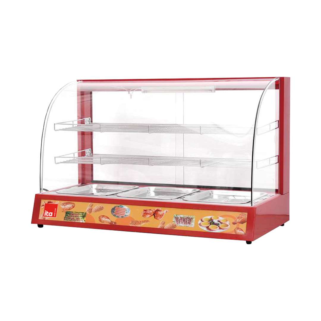 Vitrina Mantenedora de Calor ITA 3-P 950x495x615 3 Bandejas Roja Vitrina Mantenedora de Calor ITA 3-P 950x495x615 3 Bandejas Roja