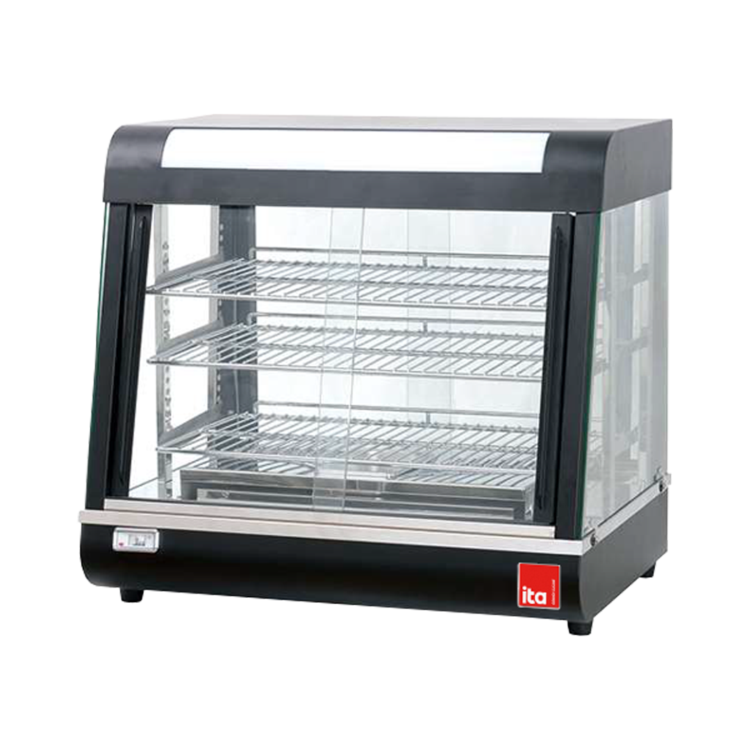 Vitrina Mantenedora de Calor ITA 660x480x610 2 Bandejas Negra Vitrina Mantenedora de Calor ITA 660x480x610 2 Bandejas Negra