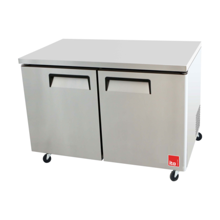 Mesón Freezer 2 Puertas - Acero - Frío Forzado - 380 L 1225x762x929mm ITA