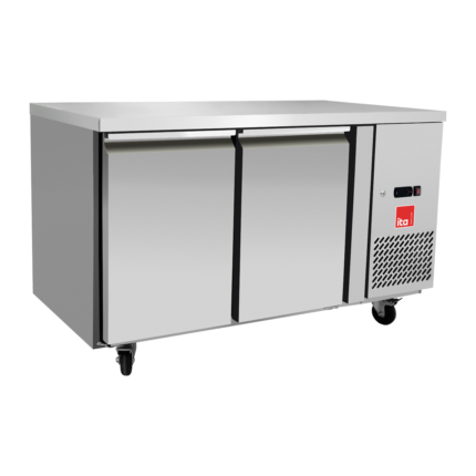 Mesón Refrigerado 2 Puertas - Acero - Frío Forzado - 280 L 1360x700x850mm ITA