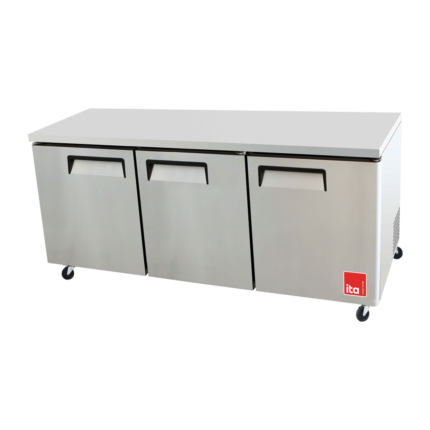 Mesón Refrigerado 3 Puertas - Acero - Frío Forzado - 600 L 1846x762x944mm ITA