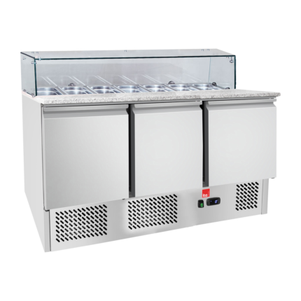 Saladette ITA 3 Puertas, Mármol con Vidrio 380L SIM3P 8 G