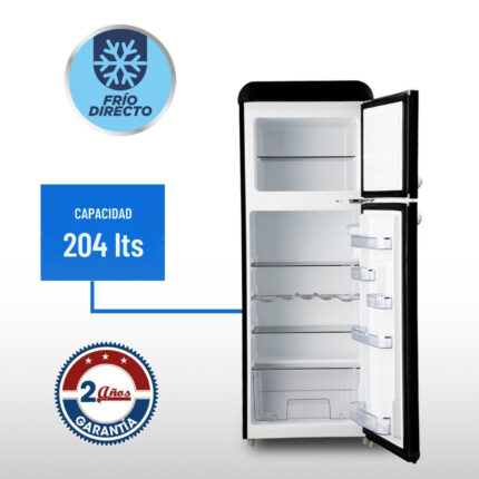Refrigerador retro frio directo 239 Lts LRT-280DFNR Negro - imagen 2