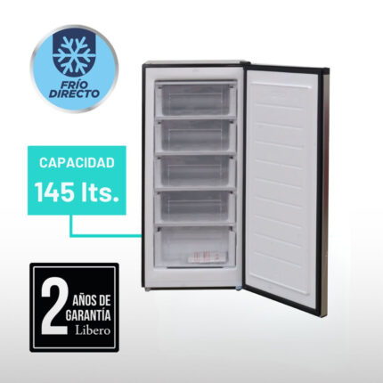 Freezer vertical frio directo 145 LTS LFV-150I INOX - imagen 2
