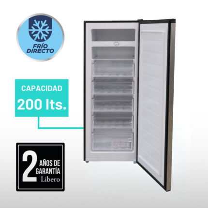 Freezer vertical convertible frio directo 200 LTS LFV-220I INOX Libero - imagen 2