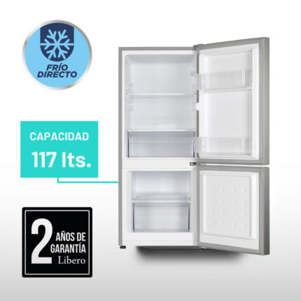 Refrigerador bottom freezer frio directo 117 lts LRB-140DFI INOX Libero - imagen 2
