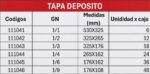 Tapa Depósito Gastronómico Acero Inox 265 x 162 - Caja 24 un ITA