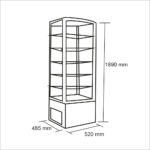Vitrina pastelera vertical 288 lt. Blanca 2