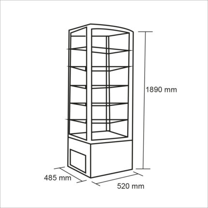 Vitrina pastelera vertical 288 lt. Blanca 2