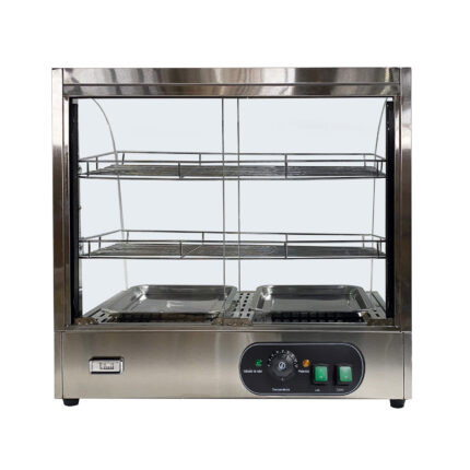 Exhibidor curvo mantenedor de calor inox - imagen 2