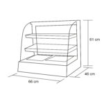 Exhibidor curvo mantenedor de calor inox - imagen 3