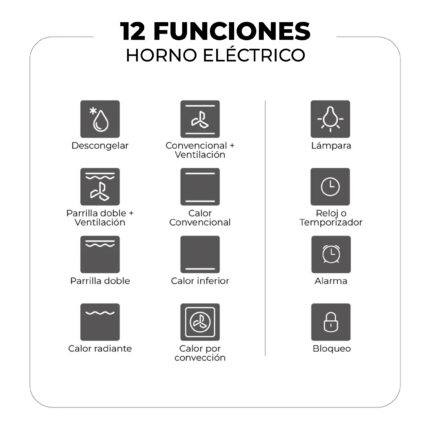 Kit Horno 60 litros con spiedo + Encimera a gas 4 quemadores + Campana decorativa rectangular - imagen 2