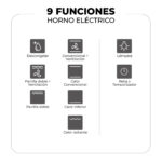 Kit Horno 60 litros con spiedo + Encimera eléctrica vitrocerámica 4 quemadores - imagen 2