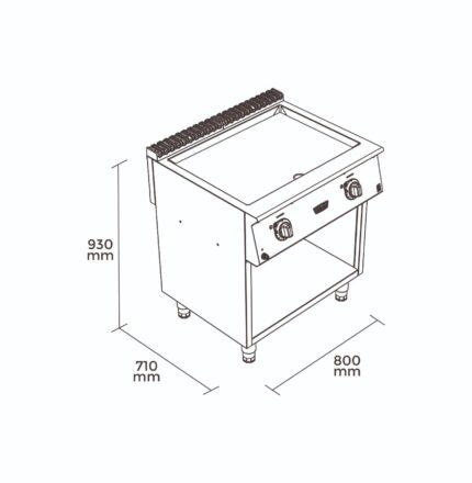 PLANCHA 800 C/MUEBLE GLP - imagen 2