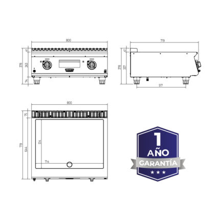 PLANCHA 800 SOBREMESA GLP - imagen 2