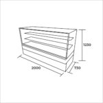 Vitrina pastelera recta 2000x730x1230mm - imagen 2