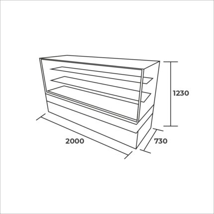 Vitrina pastelera recta 2000x730x1230mm - imagen 2